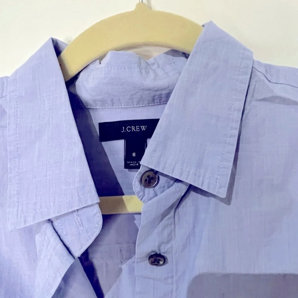 J.Crew Sequin side-stripe shirt in blue cotton